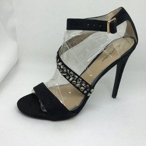 Zigisoho Madyson Black Rhinestone Dressy Strappy Sandal Stiletto size 10